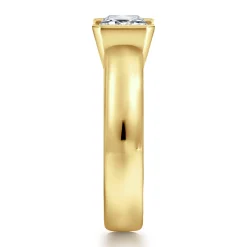 Outlet Gabriel & Co. Bara - 14K Yellow Gold Half Bezel East West Emerald Cut Diamond Engagement Ring