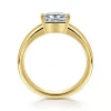 Online Gabriel & Co. Bara - 14K Yellow Gold Half Bezel East West Princess Cut Diamond Engagement Ring