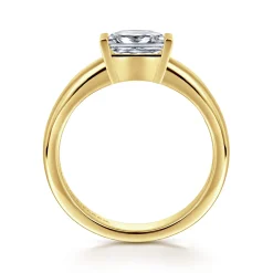 Online Gabriel & Co. Bara - 14K Yellow Gold Half Bezel East West Princess Cut Diamond Engagement Ring