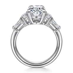 Sale Gabriel & Co. Barbara - 14K White Gold Five Stone Oval Cut Diamond Engagement Ring