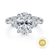 Clearance Gabriel & Co. Barbara - 18K White Gold Oval Cut Five Stone Diamond Engagement Ring