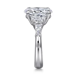 Clearance Gabriel & Co. Barbara - 18K White Gold Oval Cut Five Stone Diamond Engagement Ring