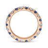 Gabriel & Co. Bari - 14K Rose Gold French Pave Set Sapphire and Diamond Eternity Band - 0.95 ct
