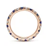 Hot Gabriel & Co. Bari - 14K Rose Gold French Pave Set Sapphire and Diamond Eternity Band - 0.67 ct