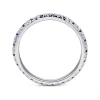 Clearance Gabriel & Co. Bari - 14K White Gold French Pave Set Sapphire and Diamond Eternity Band - 0.22 ct