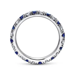 New Gabriel & Co. Bari - 14K White Gold French Pave Set Sapphire and Diamond Eternity Band - 0.67 ct