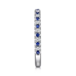 Discount Gabriel & Co. Bari - Platinum Diamond and Sapphire Anniversary Band - 0.15 ct