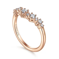 Clearance Gabriel & Co. Barletta - 14K Rose Gold Curved Diamond Anniversary Band - 0.4 ct