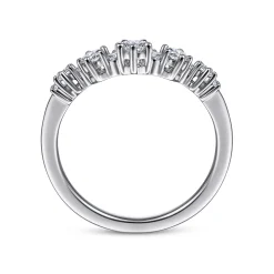 Gabriel & Co. Barletta - 14K White Gold Curved Diamond Anniversary Band - 0.4 ct