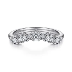 Gabriel & Co. Barletta - 14K White Gold Curved Diamond Anniversary Band - 0.4 ct