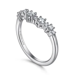 Gabriel & Co. Barletta - 14K White Gold Curved Diamond Anniversary Band - 0.4 ct