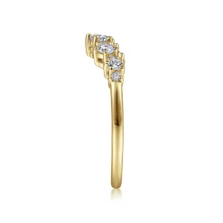 Outlet Gabriel & Co. Barletta - 14K Yellow Gold Curved Diamond Anniversary Band - 0.4 ct