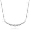 Outlet Gabriel & Co. Bar Necklace Curved 14K White Gold Diamond 0.25ct