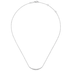 Outlet Gabriel & Co. Bar Necklace Curved 14K White Gold Diamond 0.25ct