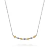 Sale Gabriel & Co. Bar Necklace Curved 14K Yellow Gold and 925 Sterling Silver