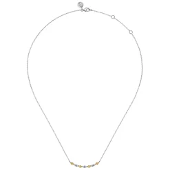 Sale Gabriel & Co. Bar Necklace Curved 14K Yellow Gold and 925 Sterling Silver