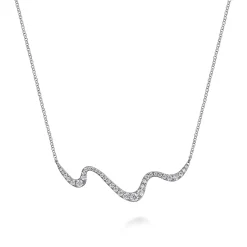 Hot Gabriel & Co. Bar Necklace 14K White Gold Diamond 0.5ct