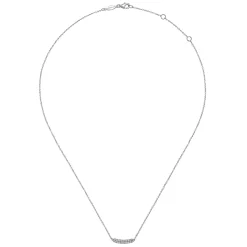 Best Gabriel & Co. Bar Necklace Straight 14K White Gold Diamond 0.11ct