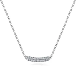 Best Gabriel & Co. Bar Necklace Straight 14K White Gold Diamond 0.11ct