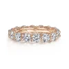 Hot Gabriel & Co. Basque - 14K Rose Gold Shared Prong Diamond Eternity Band - 3.5 ct