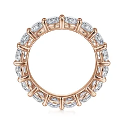 Hot Gabriel & Co. Basque - 14K Rose Gold Shared Prong Diamond Eternity Band - 3.5 ct