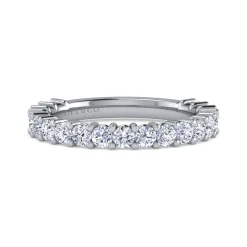 Hot Gabriel & Co. Basque - 14K White Gold Shared Prong Diamond Anniversary Band - 0.95 ct