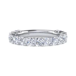 Hot Gabriel & Co. Basque - 14K White Gold Shared Prong Diamond Anniversary Band - 1.75 ct