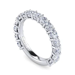 Hot Gabriel & Co. Basque - 14K White Gold Shared Prong Diamond Anniversary Band - 1.75 ct