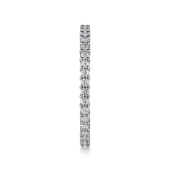 New Gabriel & Co. Basque - 14K White Gold Shared Prong Diamond Eternity Band - 0.5 ct