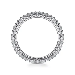 New Gabriel & Co. Basque - 14K White Gold Shared Prong Diamond Eternity Band - 0.5 ct