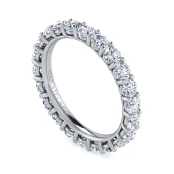 Hot Gabriel & Co. Basque - 14K White Gold Shared Prong Diamond Eternity Band - 1.7 ct