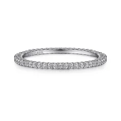 Outlet Gabriel & Co. Basque - 14K White Gold Shared Prong Diamond Eternity Band - 0.25 ct