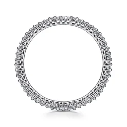 Outlet Gabriel & Co. Basque - 14K White Gold Shared Prong Diamond Eternity Band - 0.25 ct