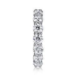 New Gabriel & Co. Basque - 14K White Gold Shared Prong Diamond Eternity Band - 3.5 ct