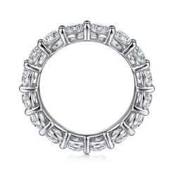 New Gabriel & Co. Basque - 14K White Gold Shared Prong Diamond Eternity Band - 3.5 ct