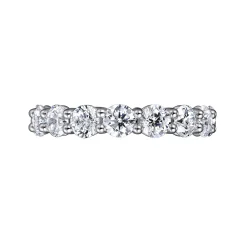 New Gabriel & Co. Basque - 14K White Gold Shared Prong Diamond Eternity Band - 3.5 ct