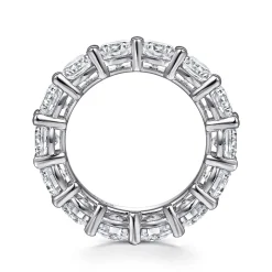 Outlet Gabriel & Co. Basque - 14K White Gold Shared Prong Diamond Eternity Band - 6.3 ct