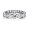 Best Gabriel & Co. Basque - 14K White Gold Shared Prong Diamond Eternity Band - 6.5 ct