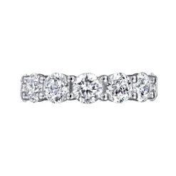 Best Gabriel & Co. Basque - 14K White Gold Shared Prong Diamond Eternity Band - 6.5 ct