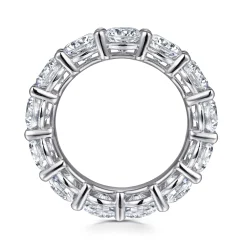 Best Gabriel & Co. Basque - 14K White Gold Shared Prong Diamond Eternity Band - 6.5 ct