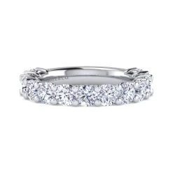 Gabriel & Co. Basque - 14K White Gold Shared Prong Diamond Anniversary Band - 2.5 ct
