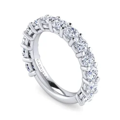 Gabriel & Co. Basque - 14K White Gold Shared Prong Diamond Anniversary Band - 2.5 ct