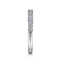 Gabriel & Co. Basque - 14K White Gold 13 Stone Shared Prong Diamond Anniversary Band - 0.65 ct