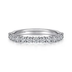 Gabriel & Co. Basque - 14K White Gold 13 Stone Shared Prong Diamond Anniversary Band - 0.65 ct