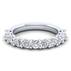 Gabriel & Co. Basque - 14K White Gold 11 Stone Shared Prong Diamond Anniversary Band - 1.3 ct