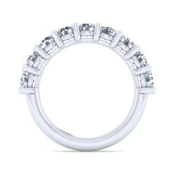 Discount Gabriel & Co. Basque - 14K White Gold 9 Stone Shared Prong Diamond Anniversary Band - 1.75 ct