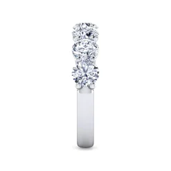 Sale Gabriel & Co. Basque - 14K White Gold 7 Stone Shared Prong Diamond Anniversary Band - 3.1 ct