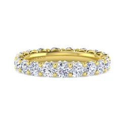 Online Gabriel & Co. Basque - 14K Yellow Gold Shared Prong Diamond Eternity Band - 2.5 ct