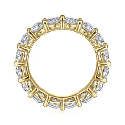 Best Gabriel & Co. Basque - 14K Yellow Gold Shared Prong Diamond Eternity Band - 3.5 ct