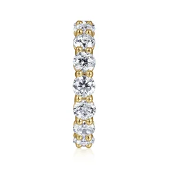 Best Gabriel & Co. Basque - 14K Yellow Gold Shared Prong Diamond Eternity Band - 3.5 ct